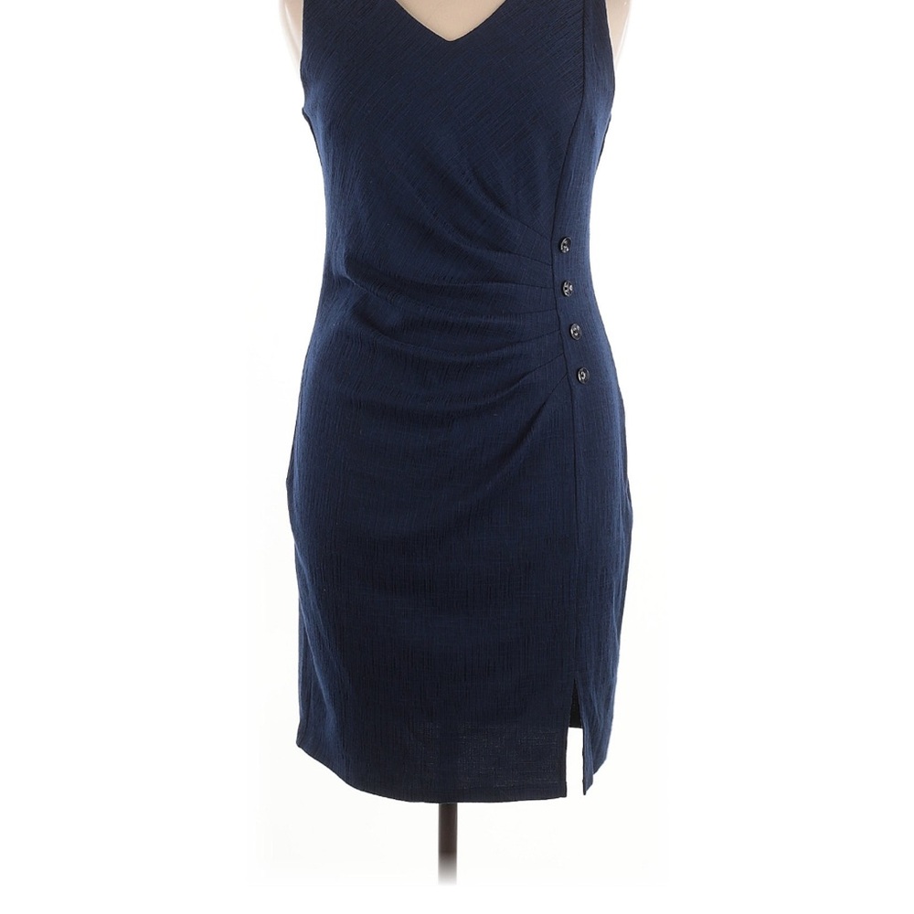 Enfocus Studio Blue Ruched Sheath Dress